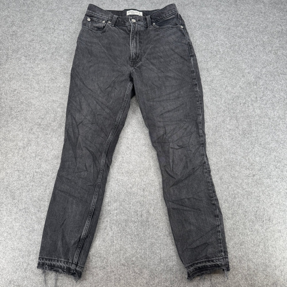Y2K Abercrombie & Fitch Jeans Womens 27/4R The Skinny High Rise Black Raw Hem
